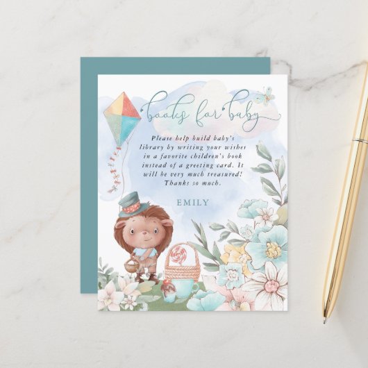 Budget Boy Igel Bücher für Babydusche Picnic (Vorderseite/Rückseite Beispiel)