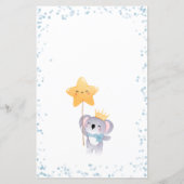 Budget Boy Koala Bear Blue Baby Dusche Bingo Card (Rückseite)