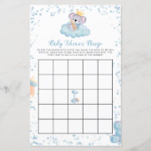 Budget Boy Koala Bear Blue Baby Dusche Bingo Card (Vorderseite)