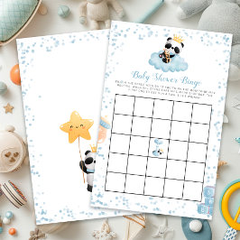 Budget Boy Panda Bear Blue Baby Dusche Bingo Card