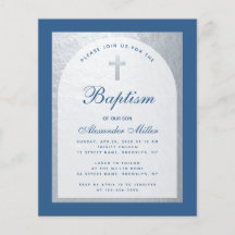 Budget Boy Taufe Silver Classic Blue Einladung