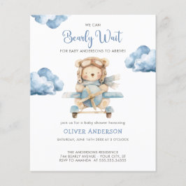 Budget BoyTeddy Bear Baby Shower Einladung