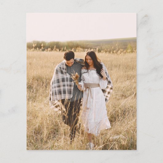 Budget Branch Arch Boho Foto Hochzeit Einladung (Rückseite)