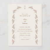 Budget Branch Arch Boho Foto Hochzeit Einladung (Vorderseite)