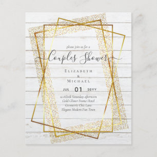 BUDGET Brautpaar Dusche Gold Geometrischer Rahmen Flyer