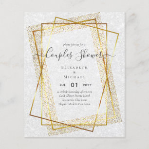 BUDGET Brautpaar Dusche Gold Geometrischer Rahmen Flyer