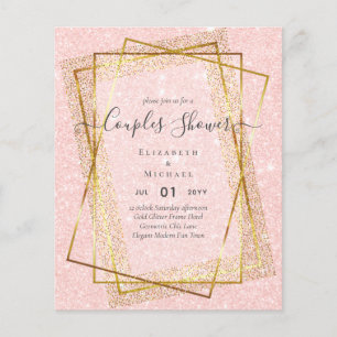 BUDGET Brautpaar Dusche Gold Geometrischer Rahmen Flyer
