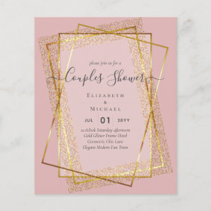 BUDGET Brautpaar Dusche Gold Geometrischer Rahmen Flyer