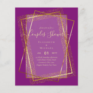 BUDGET Brautpaar Dusche Gold Geometrischer Rahmen Flyer