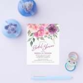 Budget Brautparty Aquarell Rose Peonings Flyer (Einzeln)