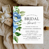Budget Brautparty Blauer Blumenstrauß Einladung