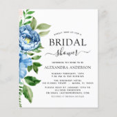 Budget Brautparty Blauer Blumenstrauß Einladung Flyer (Vorne)