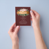 Budget Brautparty Burgundy Floral Gold Modern Flyer (Gruppe)