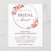 Budget Brautparty Burgundy Geometrische Einladung (Vorderseite)