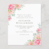 Budget Brautparty Einladen Vintagen Rosa Blüten (Vorderseite)