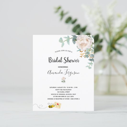 BUDGET Brautparty eucalyptus florale Hummel (Stehend Vorderseite)