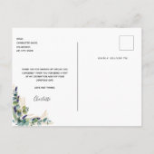 Budget Brautparty Eukalyptus Glitzer vielen Dank Postkarte (Rückseite)