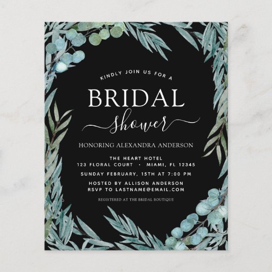 Budget Brautparty Eukalyptus Greenery (Vorderseite)