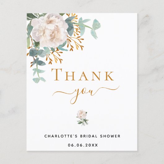 BUDGET Brautparty floral eucalyptus Vielen Dank (Vorderseite)