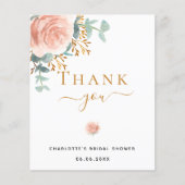 BUDGET Brautparty florale Rose Gold Danke (Vorderseite)