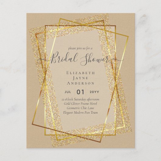 BUDGET BRAUTPARTY Glamour Gold Glitzer schick auss (Vorderseite)