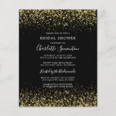 Budget Brautparty Glitzer Black Gold Girly (Vorderseite)