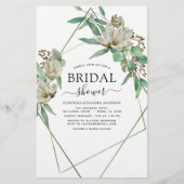 Budget Brautparty Greenery Magnolia Einladung (Vorderseite)