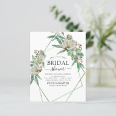 Budget Brautparty Greenery Magnolia Einladung (Stehend Vorderseite)