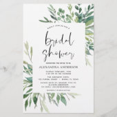 Budget Brautparty Grüne Botanische Einladung (Vorderseite)