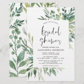Budget Brautparty Grüne Botanische Einladung (Vorne/Hinten)