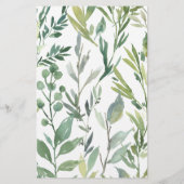 Budget Brautparty Grüne Botanische Einladung (Rückseite)