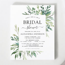 Budget Brautparty Grüne Botanische Einladung