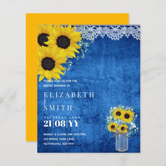 BUDGET-Brautparty lädt zu rustikalen Sonnenblumen (Vorne/Hinten)