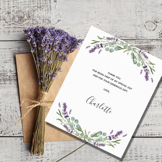 Budget Brautparty lavender eucalyptus vielen Dank