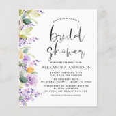 Budget Brautparty Lila Grüne Einladung (Vorderseite)