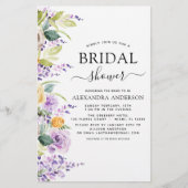 Budget Brautparty Lila Grüne Einladung (Vorderseite)