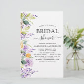 Budget Brautparty Lila Grüne Einladung (Stehend Vorderseite)