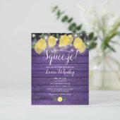Budget Brautparty Lila Squeeze Lemon Einladung (Stehend Vorderseite)