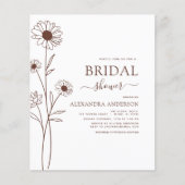 Budget Brautparty Minimalistisch Botanische Flora Flyer (Vorne)