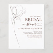 Budget Brautparty Minimalistisch Botanische Flora  Flyer (Vorne)