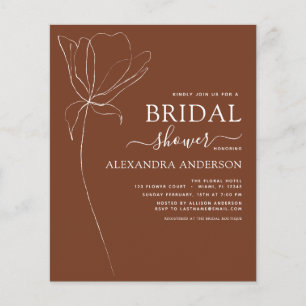 Budget Brautparty Minimalistisch Botanisches Flora Flyer