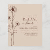 Budget Brautparty Minimalistisch Botanisches Flora Flyer (Vorne)