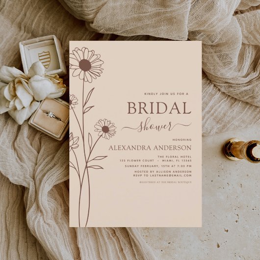 Budget Brautparty Minimalistisch Botanisches Flora Flyer