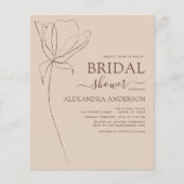 Budget Brautparty Minimalistisch Botanisches Flora Flyer (Vorne)