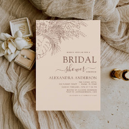 Budget Brautparty Minimalistisch Pampas Gras Flyer