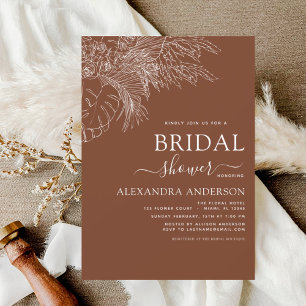 Budget Brautparty Minimalistisch Pampas Gras Flyer