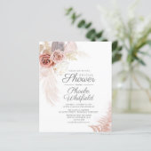 Budget Brautparty Pampas Grass Einladung (Stehend Vorderseite)