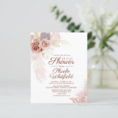 Budget Brautparty Pampas Grass Einladung (Stehend Vorderseite)