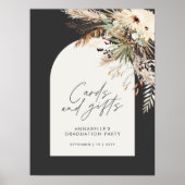 Budget Brautparty Pampas Karten und Geschenke schw Poster (Vorne)