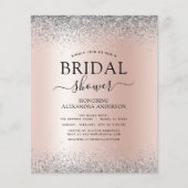 Budget Brautparty Rosa Glitzer Rose Gold Silber (Vorderseite)